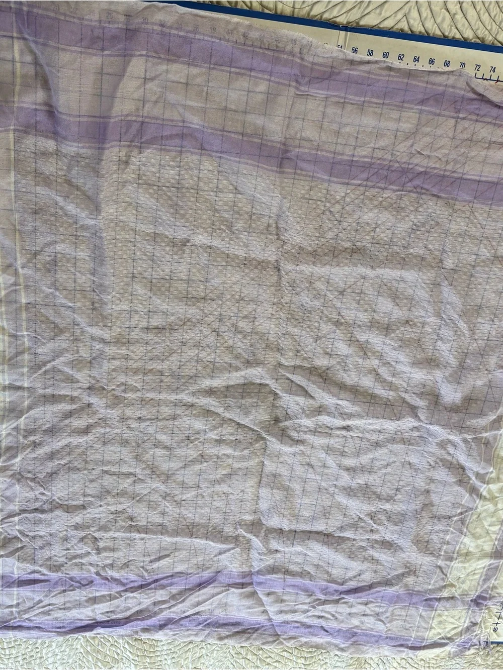 Rayon Lilac Lavender Lightweight Fringed Scarf/ Wrap 48” Square Made in India